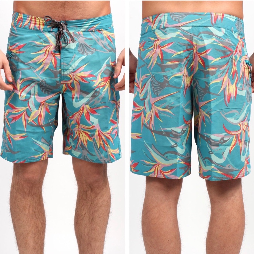 SOLD Patagonia Men’s Minimalist Wavefarer Board Shorts Bird Of Paradise LIKE NEW - Picture 5 of 7